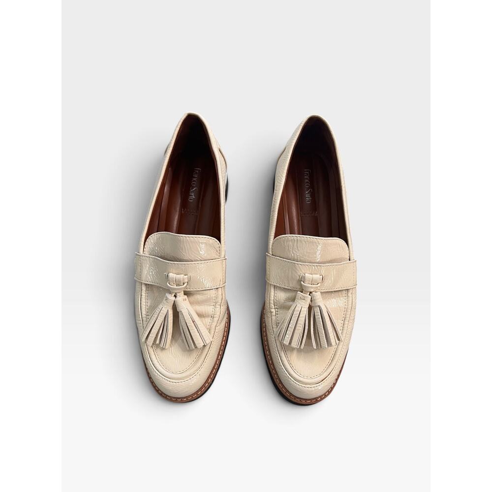 Franco Sarto Chunky Lug Sole Tassel Heeled Platform Loafer Metal Accent Size 8.5 - Picture 2 of 10